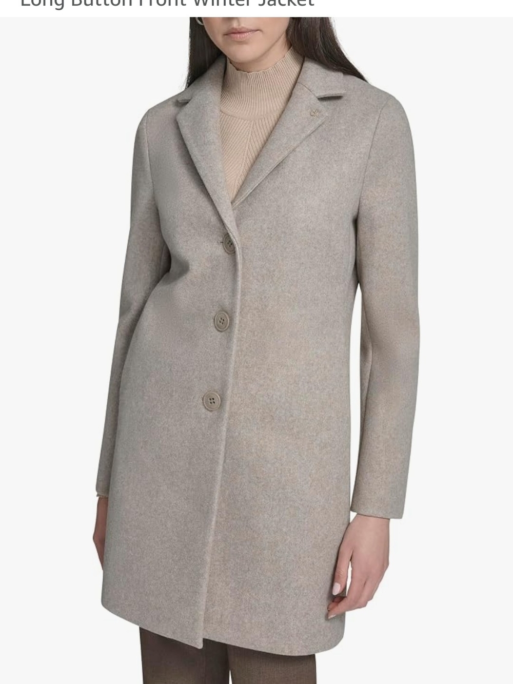 NWT Calvin Klein Women's Classic Faux Wool Overcoat Size XL